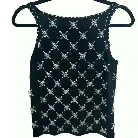 Worth Crystal Embellished Black  Tank Top Size P - Picture 4 of 4